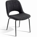 **Moderne Zwart Stoffen Stoel met Open Rugleuning**